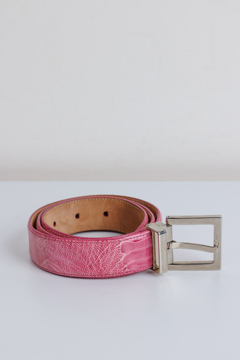 DOLCE & GABBANA Luxurious Pink Ostrich Women Belt