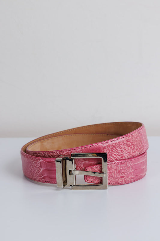 DOLCE & GABBANA Luxurious Pink Ostrich Women Belt
