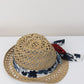 MONNALISA Elegant Beige Straw Hat with Ribbon and Red Rose