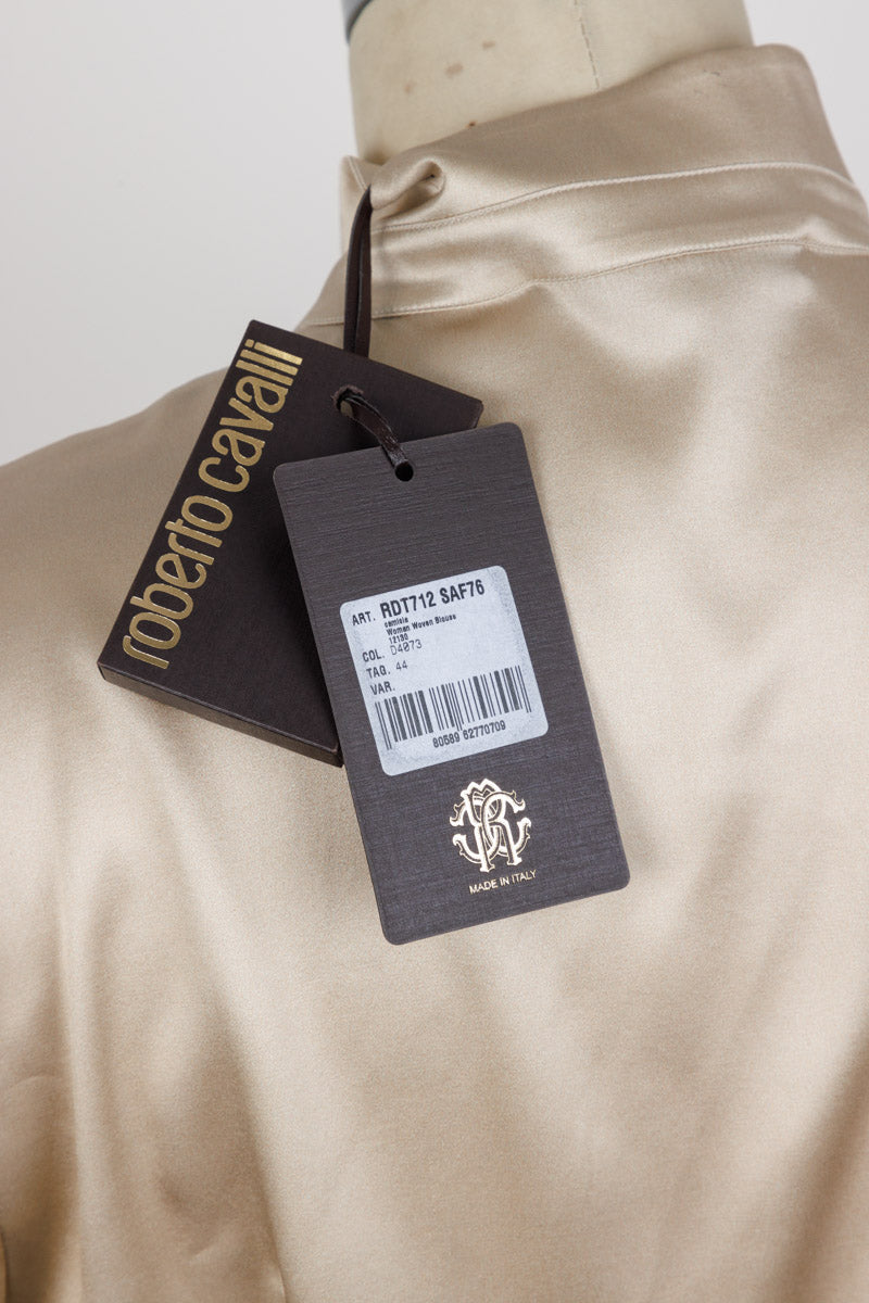 ROBERTO CAVALLI Blouse en soie graphique à ailes baroques