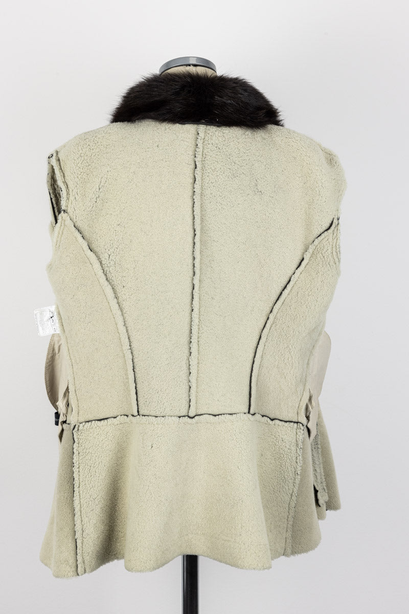 ERMANNO SCERVINO Серая куртка из кожи и меха
