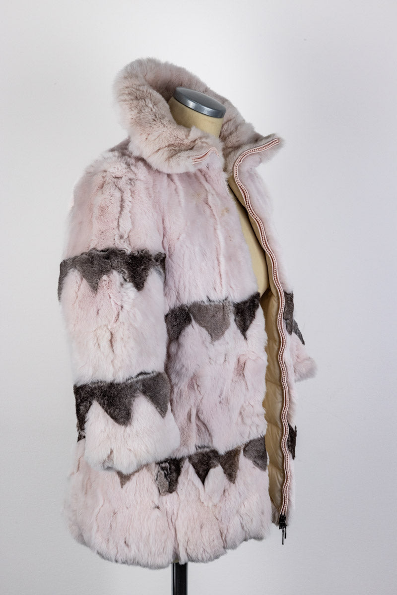 MANUDIECI Pink Fur Coat for Girls, Size 6A