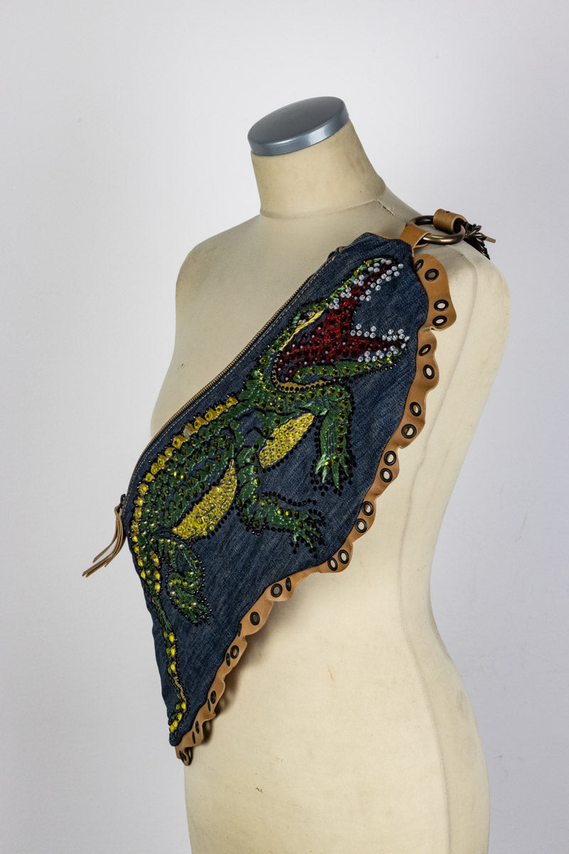VOYAGE MAZZILLI MICHIELSENS vintage jeans crocodile embellished Bag