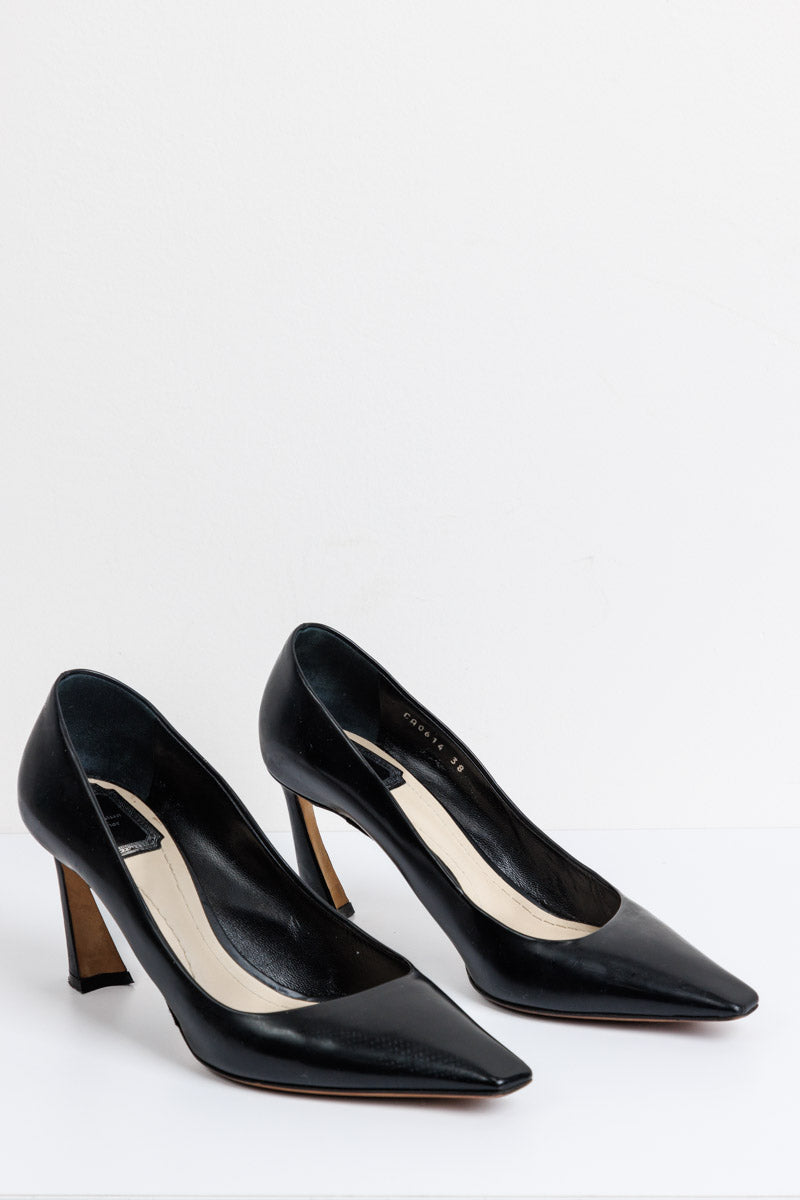 CHRISTIAN DIOR Black Leather Songe Pump Heels 