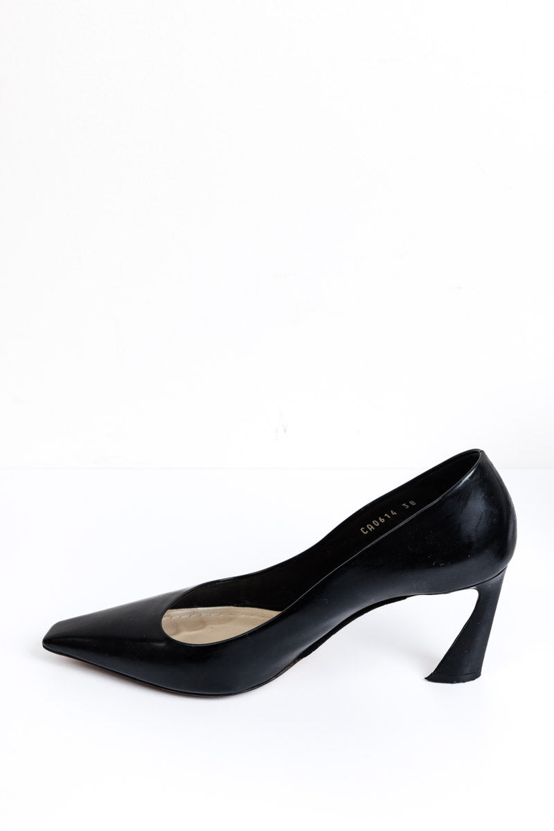 CHRISTIAN DIOR Black Leather Songe Pump Heels Size 38 | Great Condition | Made in Italy