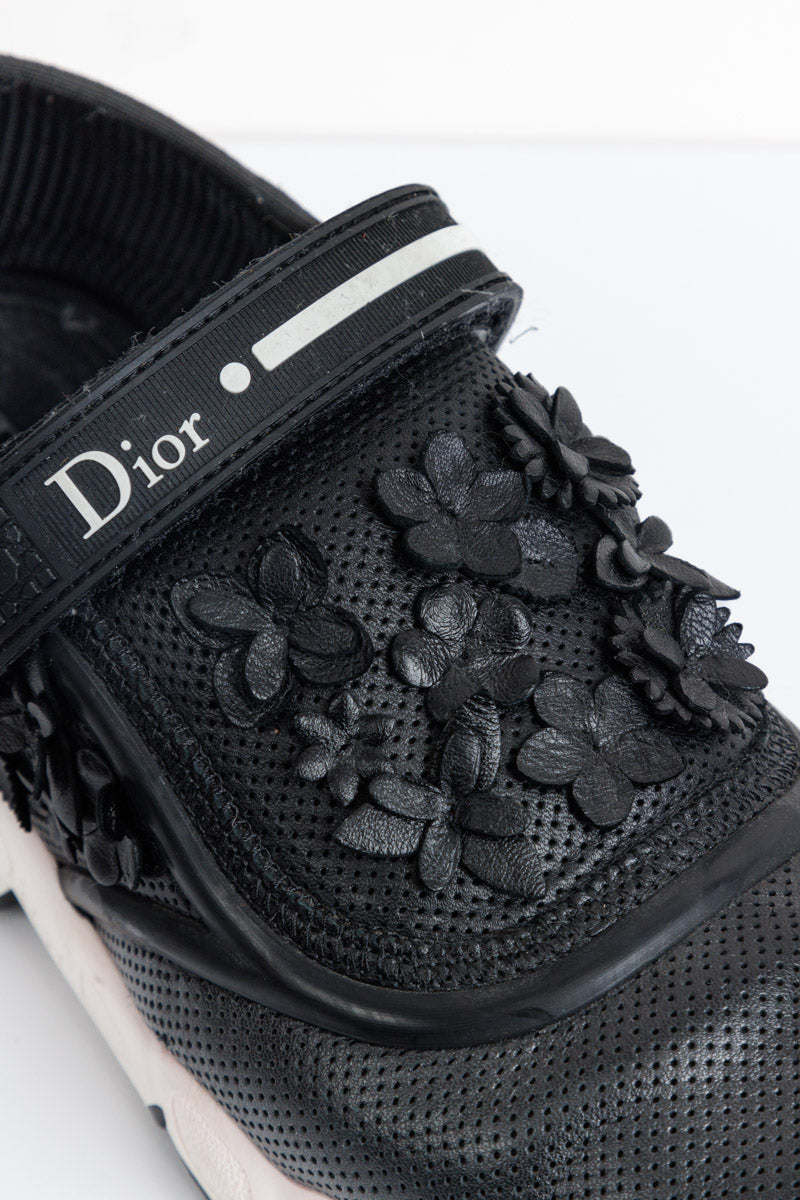 CHRISTIAN DIOR Black Fusion Low Sneakers | Leather and Rubber Trim