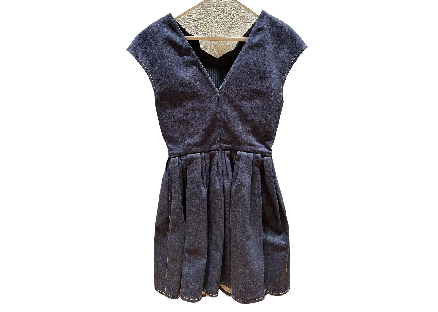 FENDI Denim Dress with Pearl Embellishments
