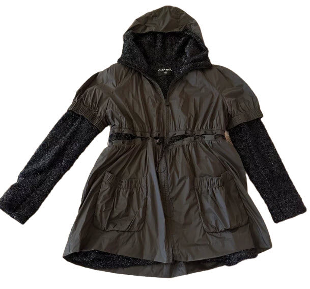 CHANEL Metallic Hooded Full Zip Jacket - Timeless Elegance and Unparalleled Style