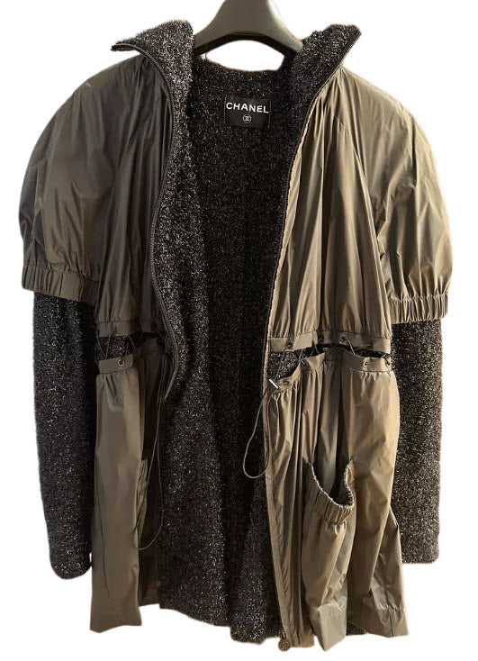 CHANEL Metallic Hooded Full Zip Jacket - Timeless Elegance and Unparalleled Style