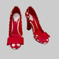 Authentic Louis Vuitton x Yayoi Kusama Red Patent Leather Polka Dot Pumps EU 38 