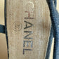 Authentic CHANEL Blue Denim Camellia Slingback Pumps with CC Logo IT 38.5 C Excellent Condition