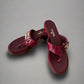 Chanel Burgundy Leather Platform Sandals – Size 38.5, Made in Italy