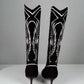 CHRISTIAN DIOR Black & White Flame Cowboy Boots