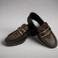 Louis Vuitton Monogram Loafers Size 38 – Black Leather and Monogram Canvas, Gold-Tone Hardware, Made in Italy