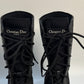 CHRISTIAN DIOR Black Lace Rubber Combat Boots - Size 38 | Excellent Condition