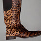 DOLCE & GABBANA Leopard Print Calf Hair Knee-High Boots (Size 38) | Made in Italy | Excellent Condition