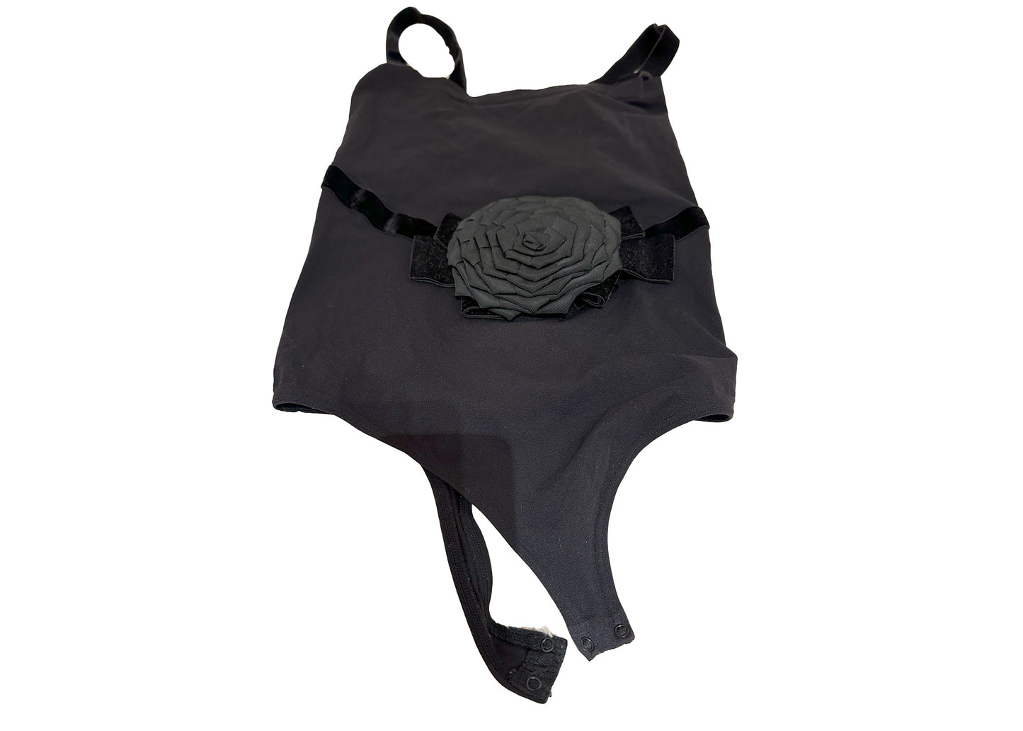 GIORGIO ARMANI Black Bodysuit with Flower