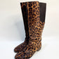 A pair of DOLCE & GABBANA leopard print calf hair knee-high boots