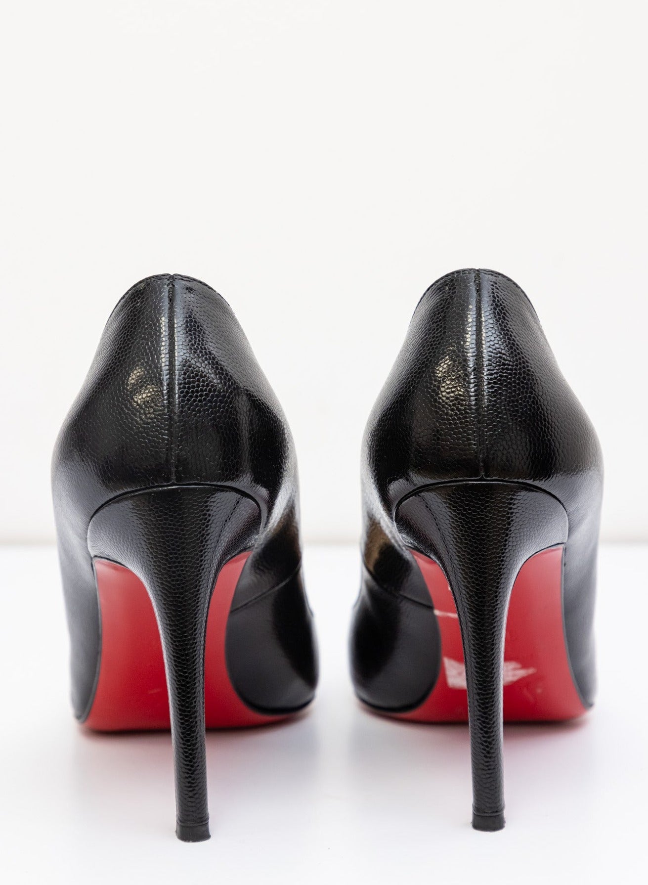CHRISTIAN LOUBOUTIN Kate 100 Point-Toe Leather Pumps | Black | Very Good Condition | Made in Italy