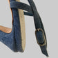 Authentic CHANEL Blue Denim Camellia Slingback Pumps with CC Logo IT 38.5 C Excellent Condition