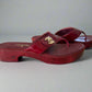 CHANEL Burgundy Leather Platform Sandals – Size 38.5, Made in Italy