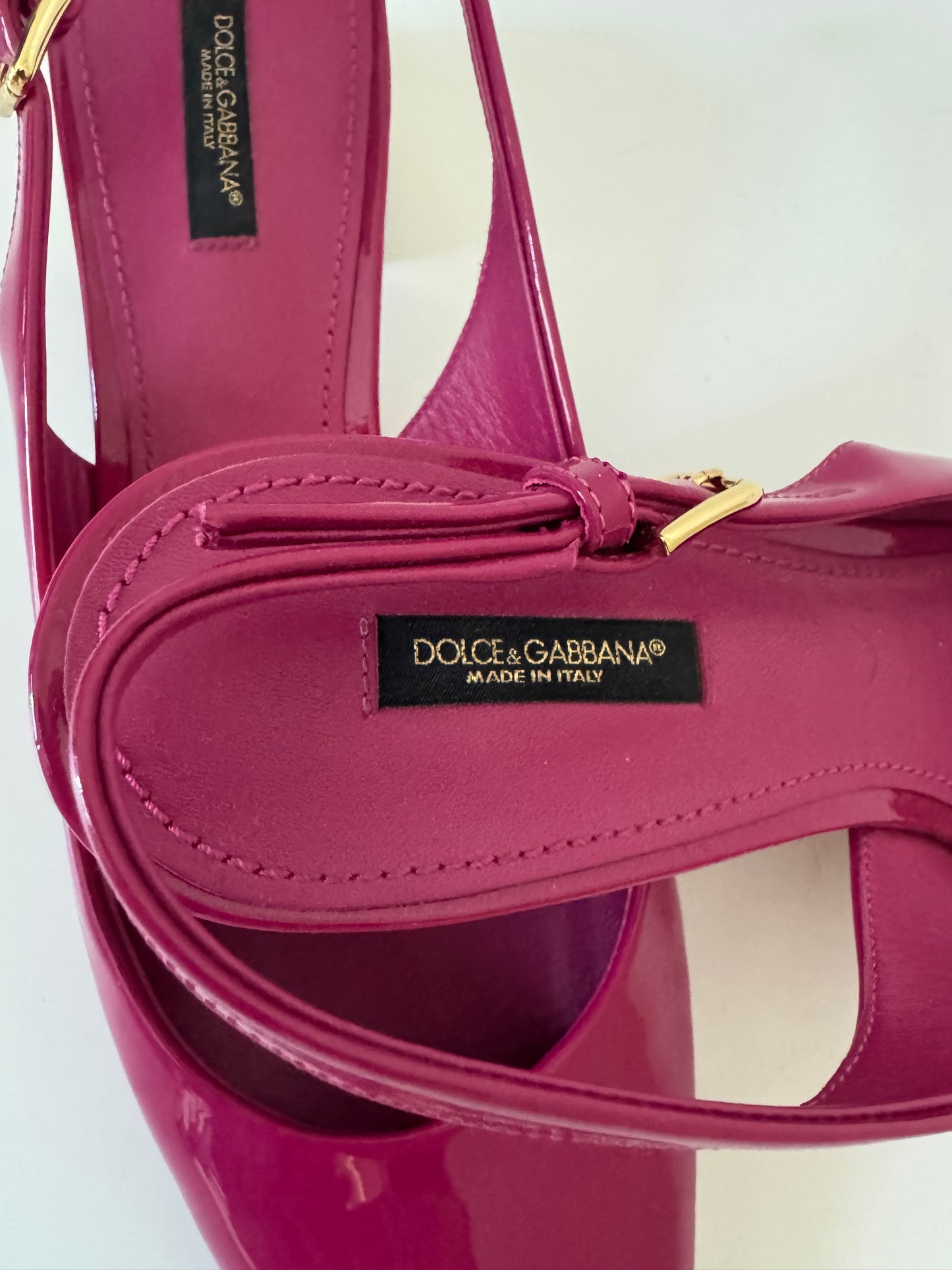 DOLCE & GABBANA Pink Block heel Slingback Sandals Size IT 40