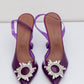 AMINA MUADDI Фиолетовые туфли-лодочки Begum с ремешком на пятке из стекла и кристаллами
