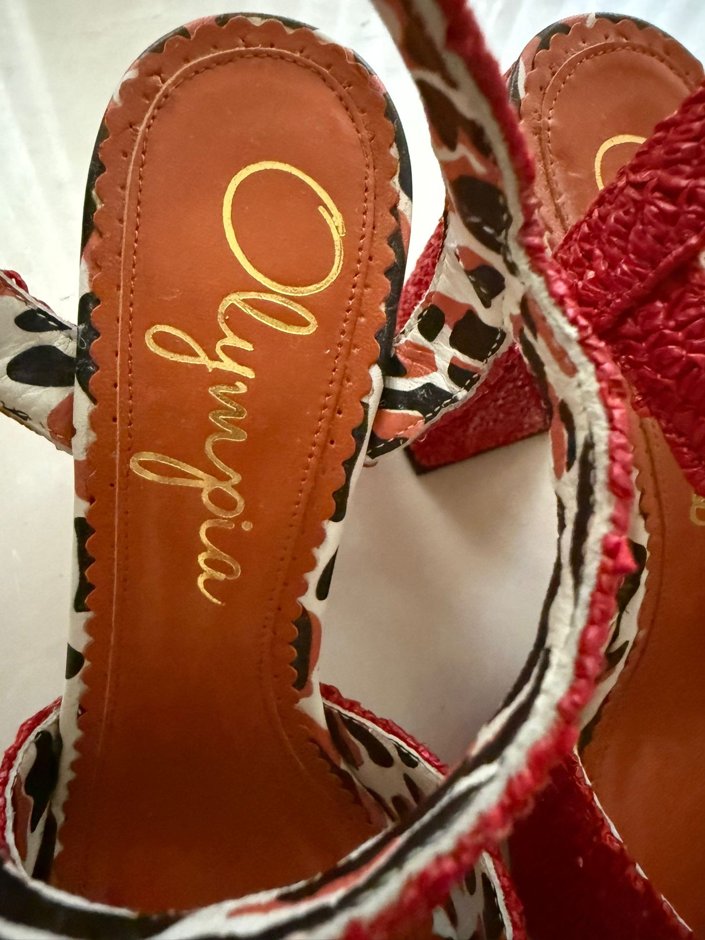 Charlotte Olympia Red Raffia Platform Heels – Size IT 38, Made in Italy, Almost New