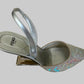 Authentic FENDI Roma Silver Crystal Slingback Pumps Sculptural Metal Heel Size IT 39 Excellent Condition