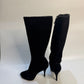 LOUIS VUITTON Black Suede Leather Boots - Size 40 | Excellent Condition - Luxury Footwear