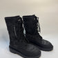 Christian Dior Black Lace Rubber Combat Boots Size 38 – Luxury Italian designer boots with lace-up style, durable rubber material, gripped soles for traction, and iconic CD logo. Stylish, versatile, and perfect for any occasion.