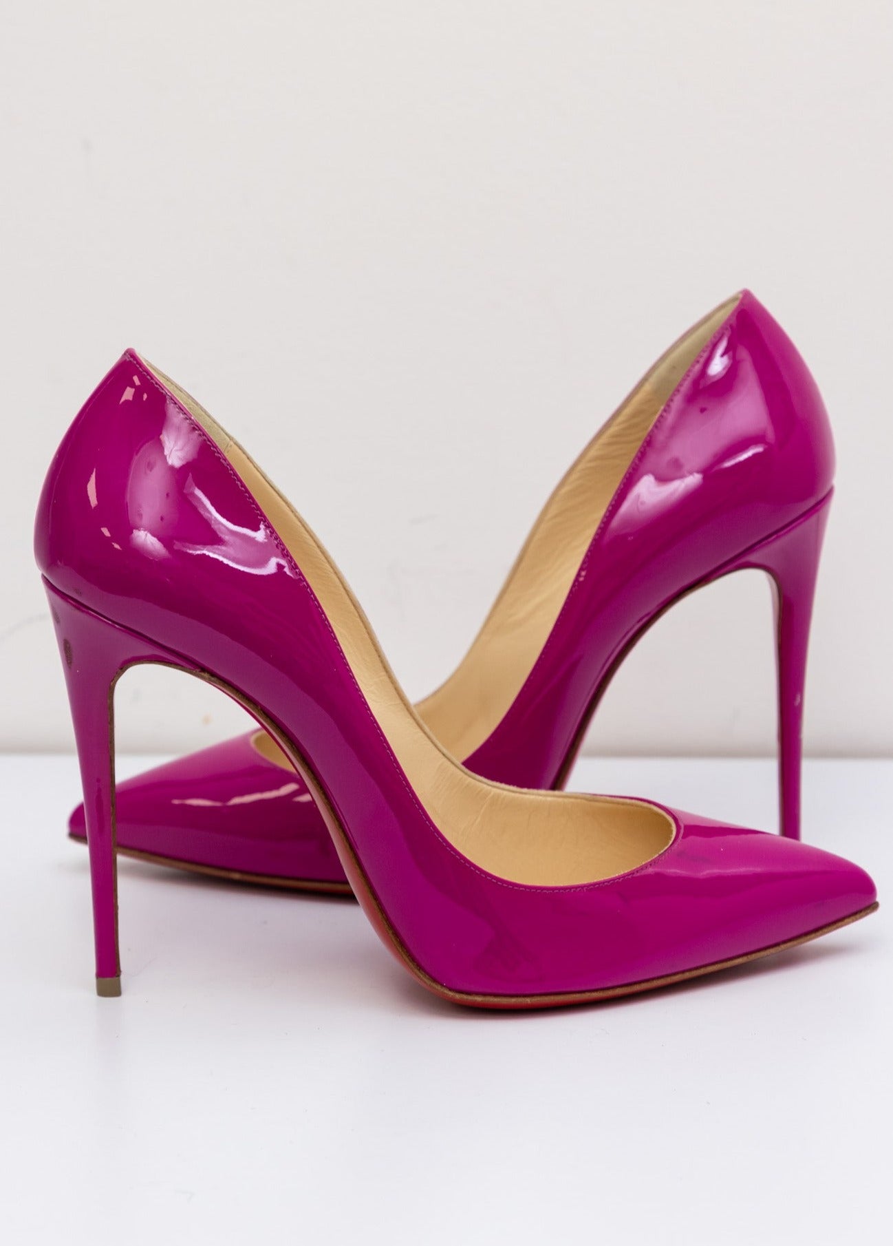 CHRISTIAN LOUBOUTIN Magenta Patent Leather So Kate Pumps