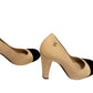 CHANEL Cap-Toe Two-Tone Pumps – Size 38C | Black Velvet & Beige Leather | Luxury Designer Shoes