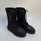 Christian Dior Black Lace Rubber Combat Boots Size 38