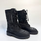 Christian Dior Black Lace Rubber Combat Boots - Size 38 | Authentic Designer Footwear Made in Italy