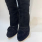 LOUIS VUITTON Black Suede Leather Boots - Size 40 | Excellent Condition - Luxury Footwear