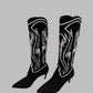 CHRISTIAN DIOR Black & White Flame Cowboy Boots | Luxury Designer Footwear