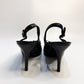 CHANEL Black Leather Slingback Heels – Size 38 | Luxury Designer Shoes | Made in Italy