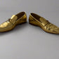 Chanel Metallic Gold Loafers – Size 38.5, Made in Italy | Iconic Luxury Shoes