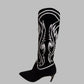 CHRISTIAN DIOR Black & White Flame Cowboy Boots – Size 38 | Luxury Designer Footwear