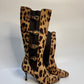 DOLCE & GABBANA Leopard Print Leather Boots - Size 41 | Made in Italy | Luxury Designer Footwear