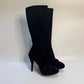 LOUIS VUITTON Black Suede Leather Boots - Size 40 | Excellent Condition - Luxury Footwear