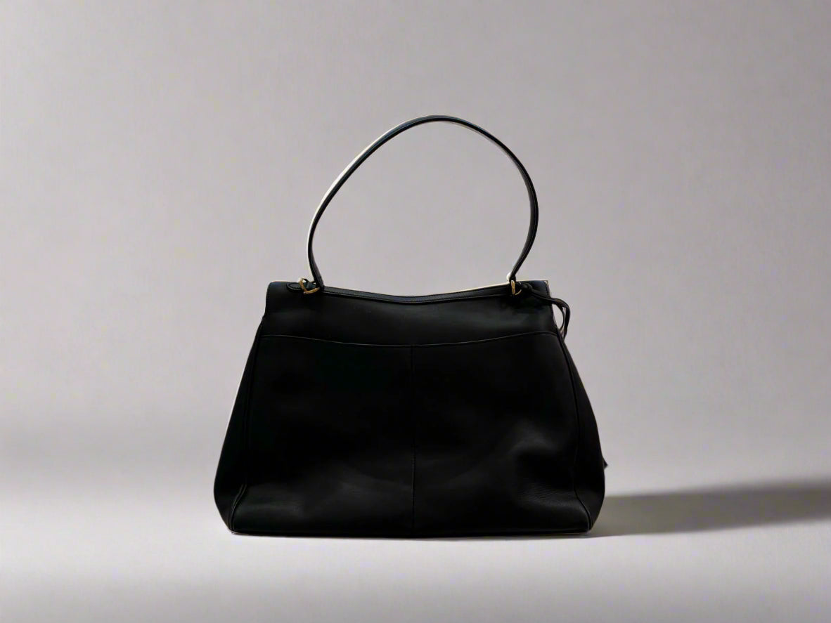 BALENCIAGA Rodeo Black Leather Bag – Luxury Designer Handbag, 41x30x11 cm, Made in Italy | Very Good Condition