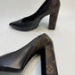 Louis Vuitton Black/Brown Leather and Monogram Canvas Pointed Toe Block Heel Pumps