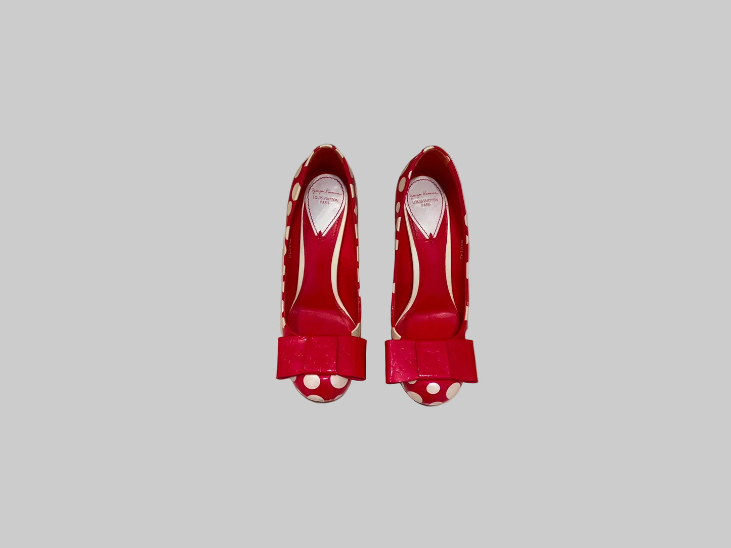 Authentic Louis Vuitton x Yayoi Kusama Red Patent Leather Polka Dot Pumps