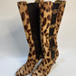 DOLCE & GABBANA Leopard Print Leather Boots - Size 41 | Made in Italy | Luxury Designer Footwear