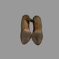 Authentic CHANEL Beige Metallic Gold Leather Cap Toe Chain Pumps IT 38.5 C Excellent Condition