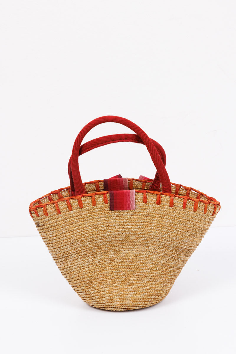 I PINCO PALLINO Girls Straw Bag with Red Flowers | Stylish and Vibrant Straw Bag for Girls