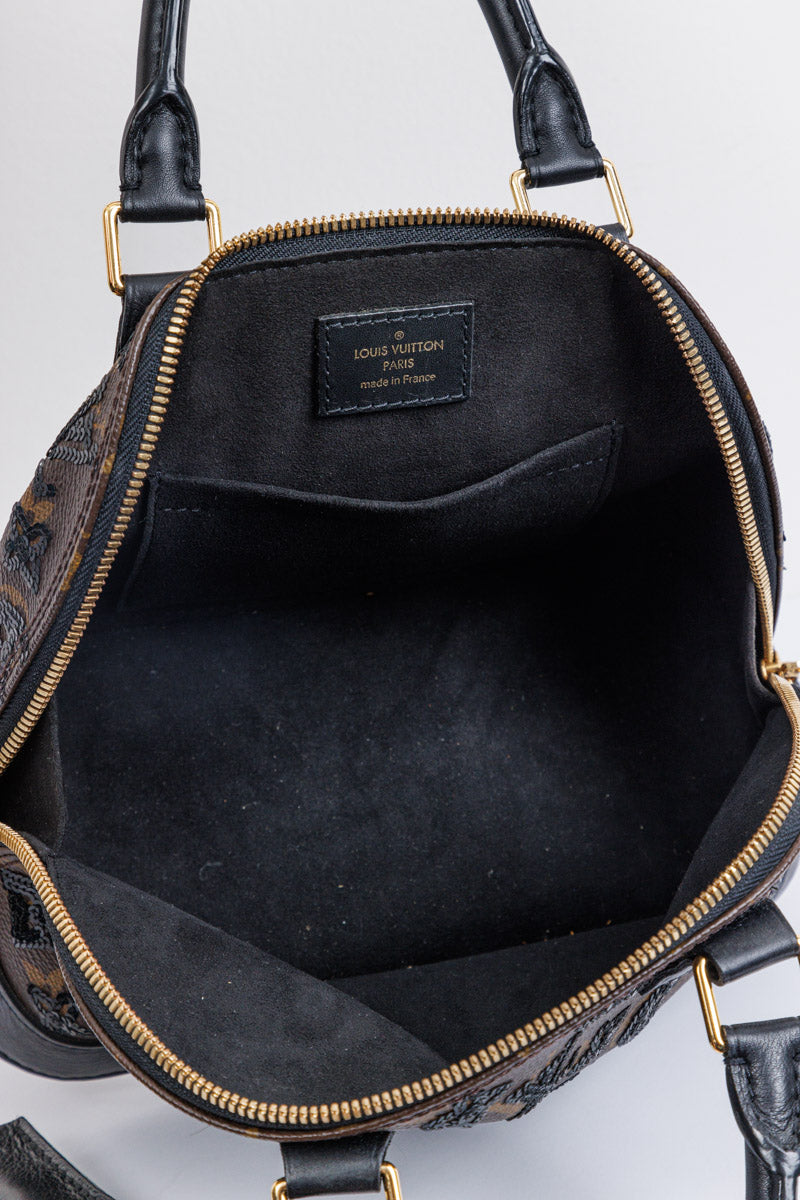 Черно-коричневая сумка LOUIS VUITTON Limited Edition с монограммой Eclipse Alma