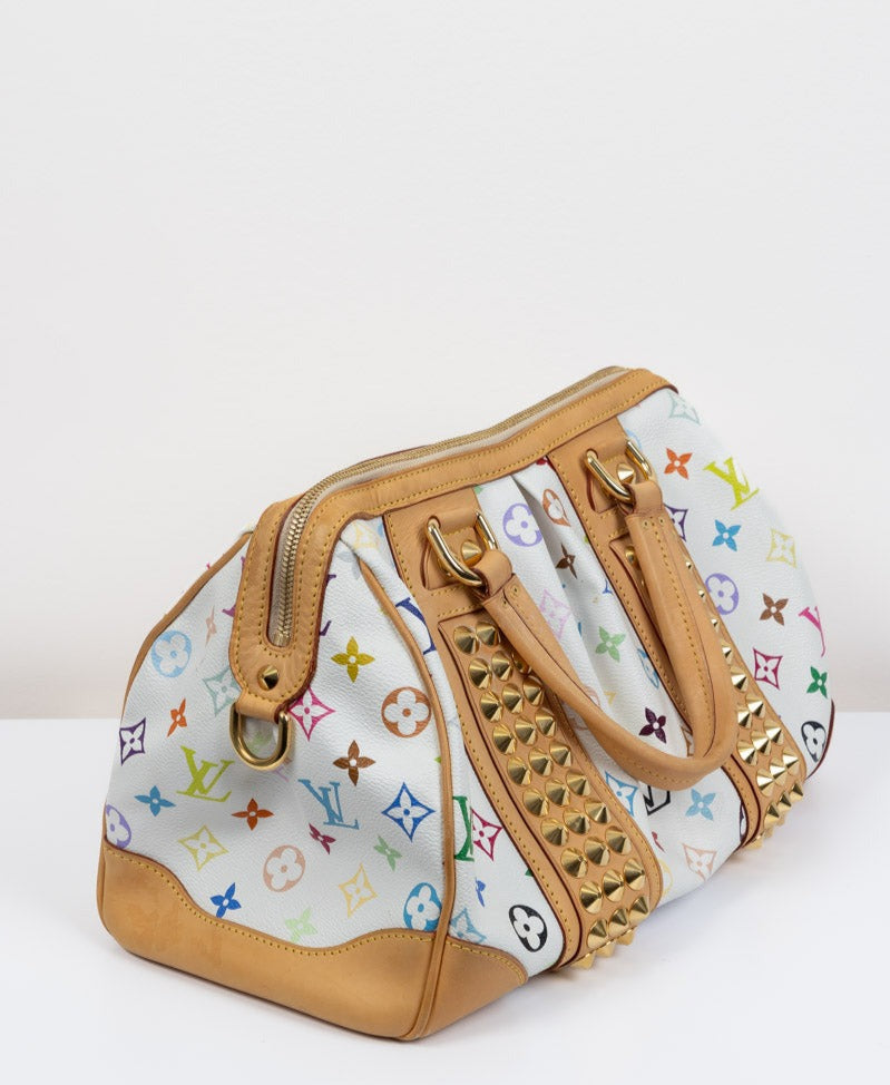 Louis Vuitton White Multicolor Monogram Canvas Courtney MM Bag | Stylish and Timeless Piece